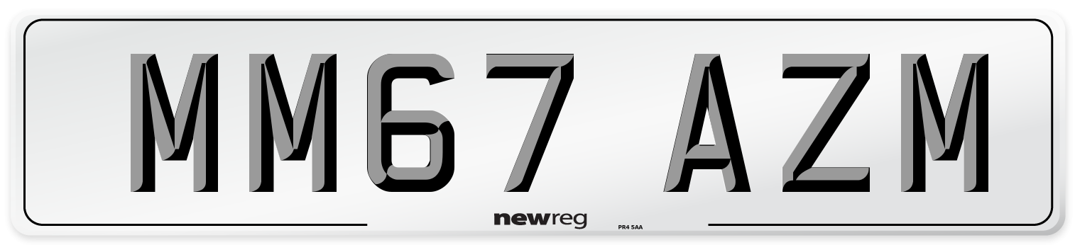 MM67 AZM Number Plate from New Reg